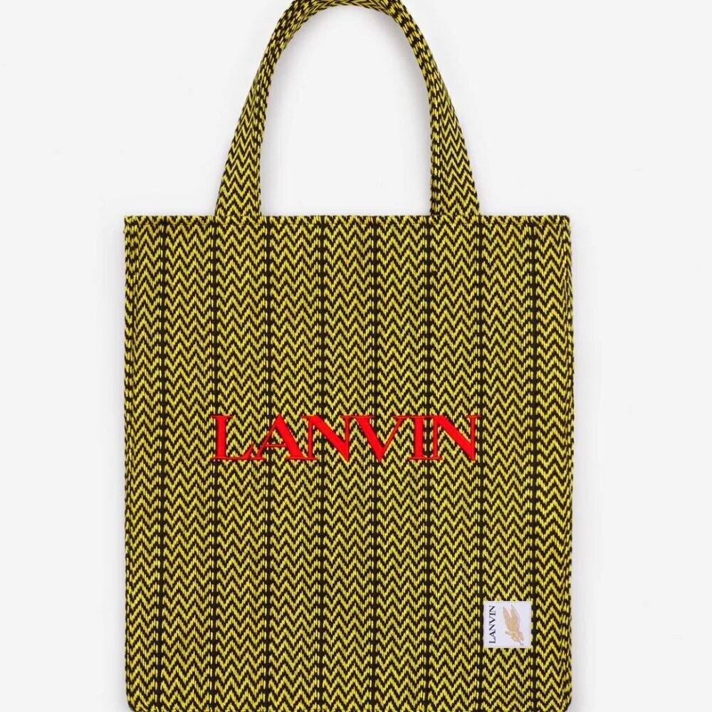 Lanvin Cotton Tote Bag,‎ X Future Curb, Yellow Black